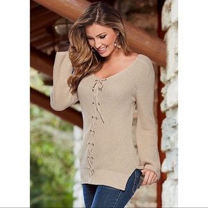 Venus Lace Up Detailed Sweater